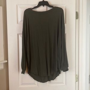 Free people long sleeve olive shirt